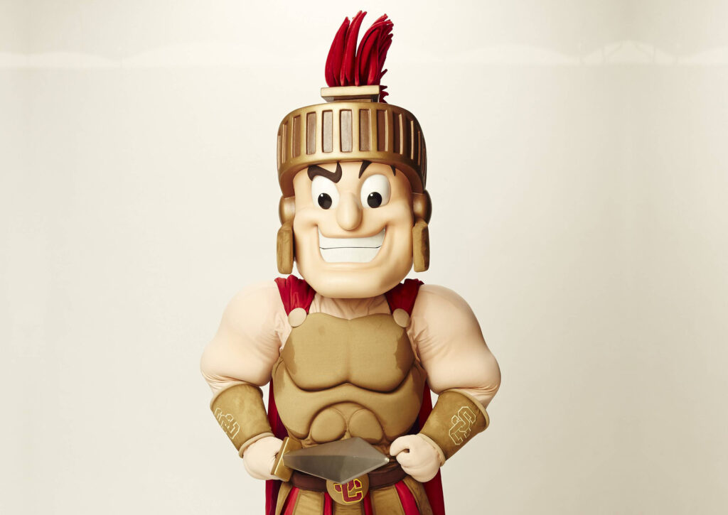 Portrait of Tommy Trojan USC mascot.